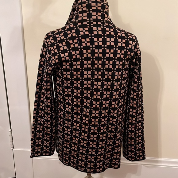 New Anne Klein Black & beige checkered Sweater/Jacket - Picture 4 of 6